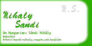 mihaly sandi business card