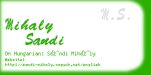 mihaly sandi business card